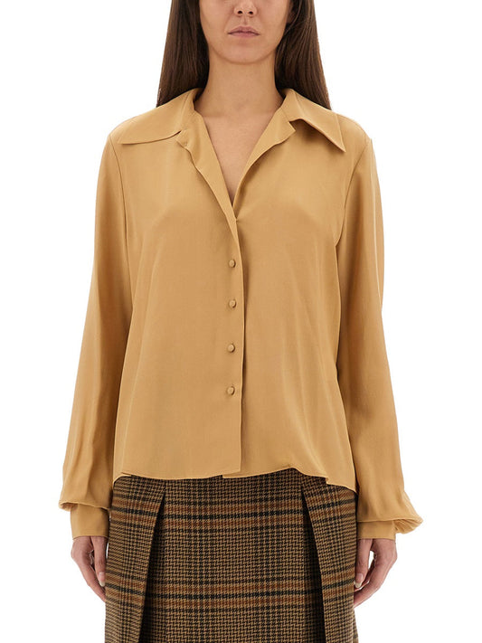 Saint Laurent Women Silk Crepe De Chine Blouse