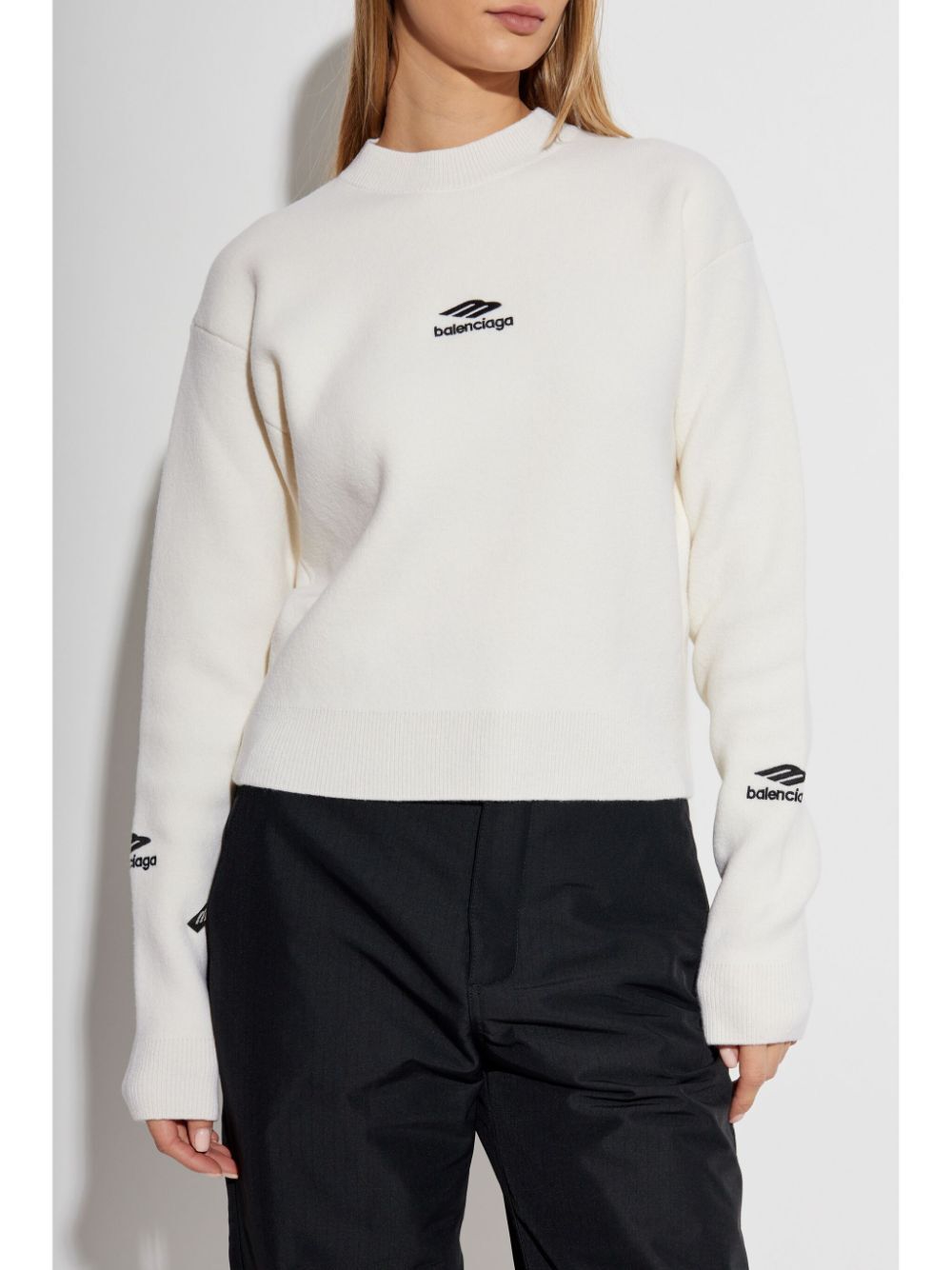 Balenciaga Women Wool Knitted Ski Crewneck