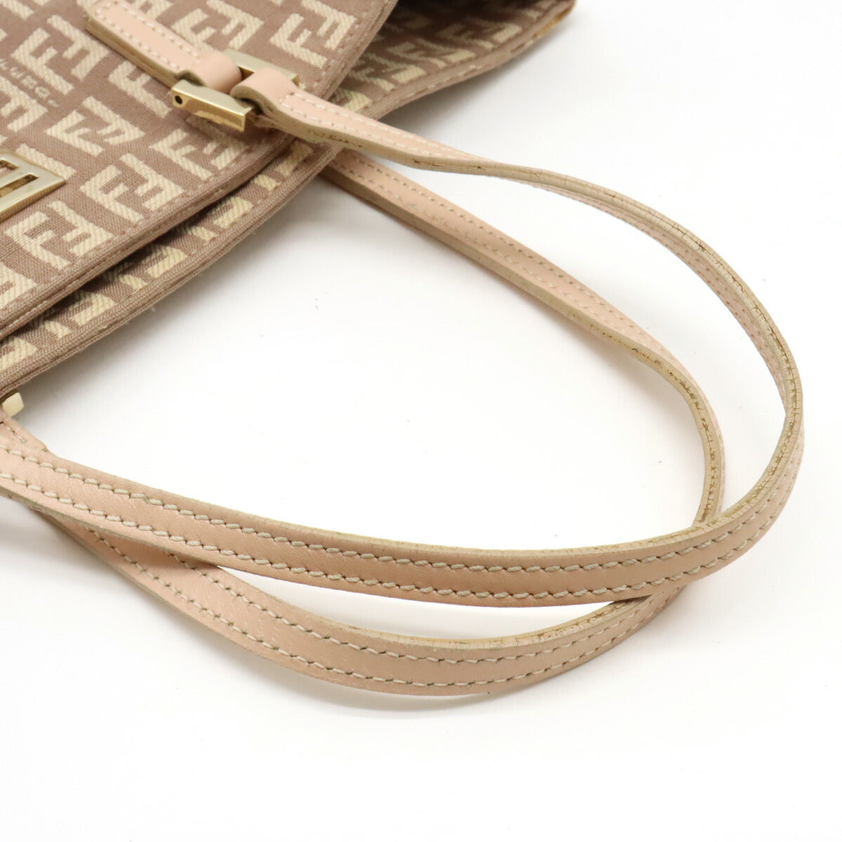 Fendi Zucchino Zucca Canvas Leather Tote Bag