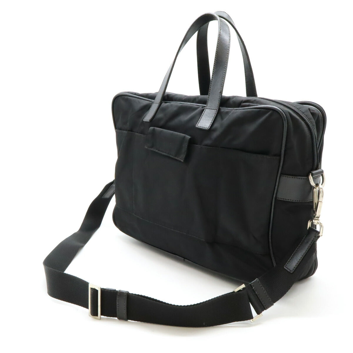 Prada Nylon Leather Business Briefcase