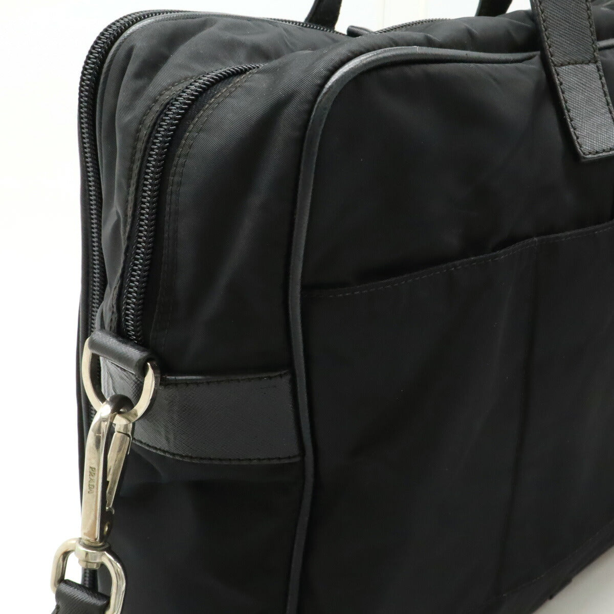 Prada Nylon Leather Business Briefcase