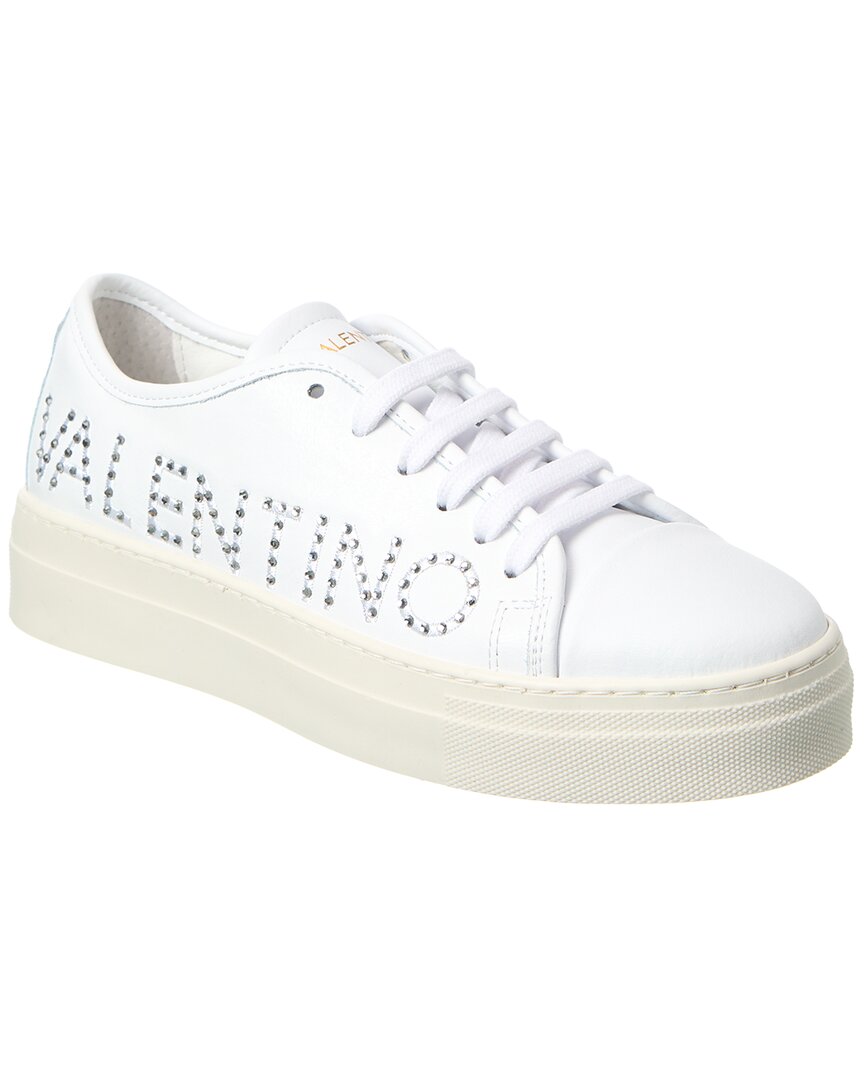 Valentino By Mario Valentino Charme Leather Sneaker White