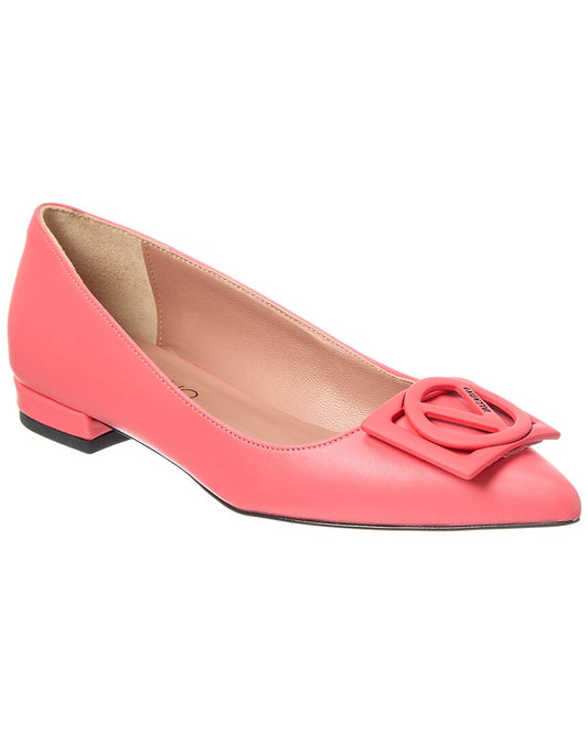 Valentino By Mario Valentino Flora Leather Flat Orange