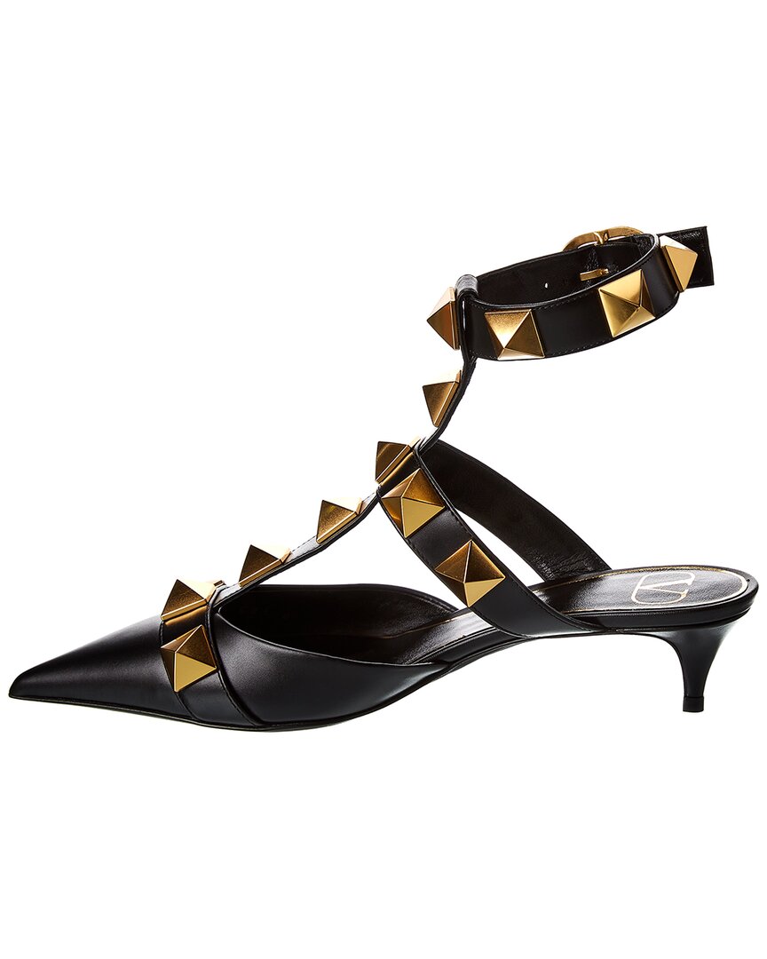 Valentino Roman Stud 40 Leather Ankle Strap Pump