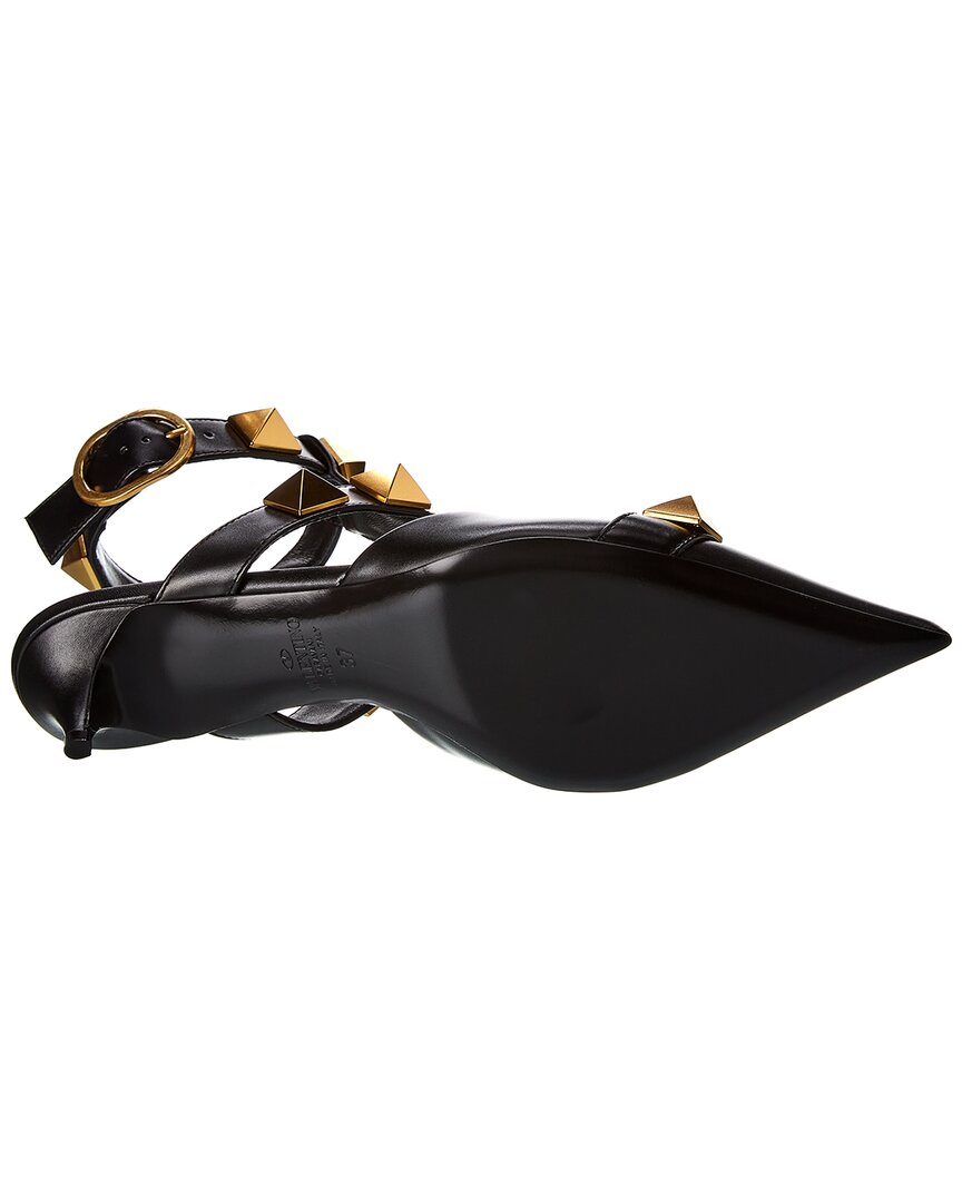 Valentino Roman Stud 40 Leather Ankle Strap Pump