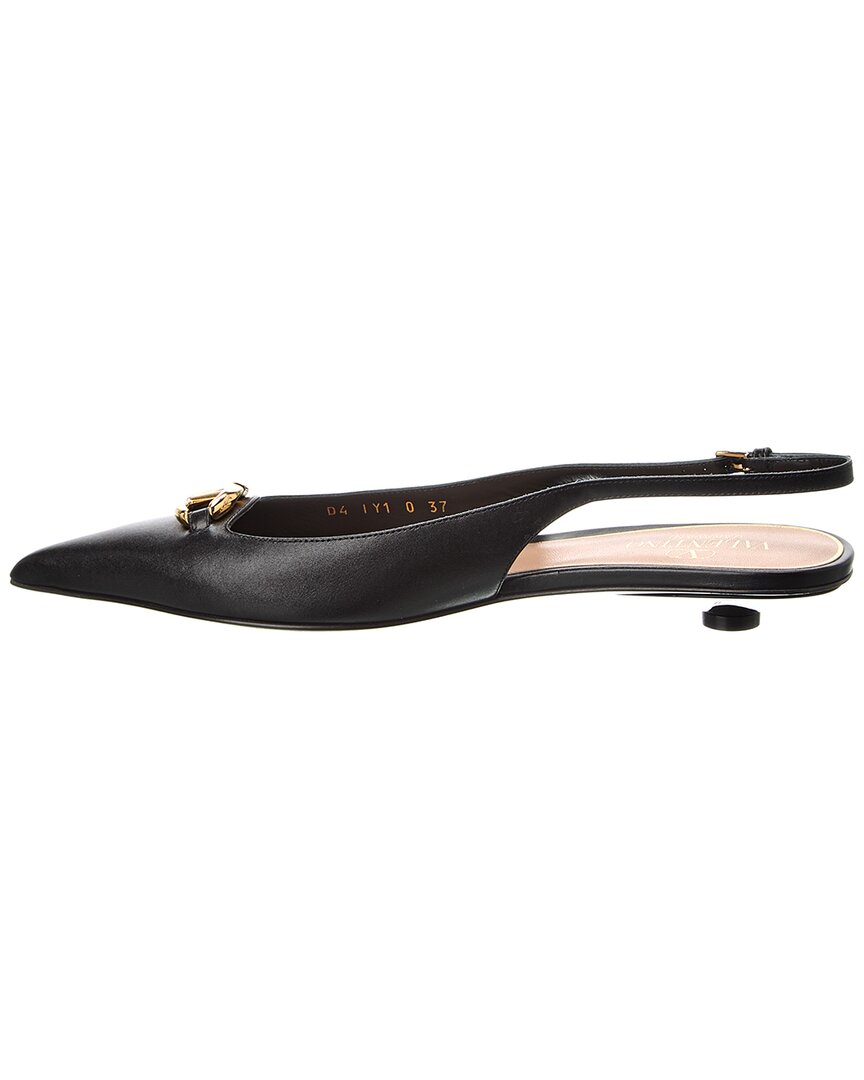 Valentino Vlogo Signature Leather Slingback Pump