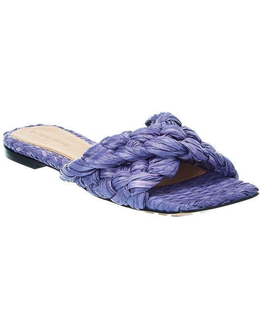Bottega Veneta Stretch Raffia Sandal Blue