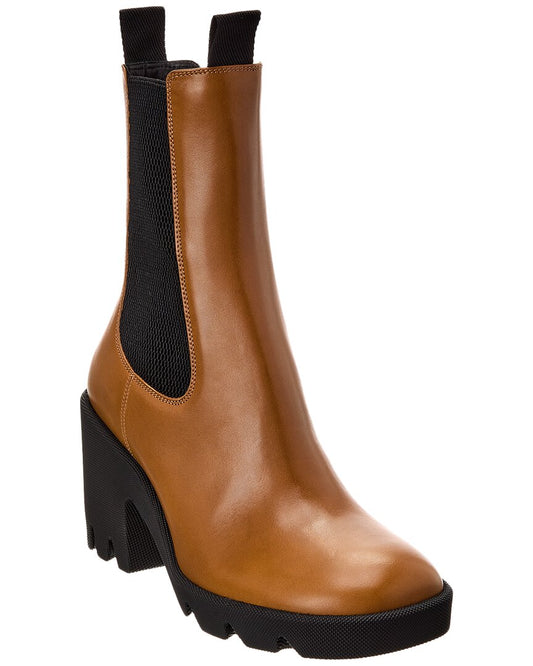 Burberry Leather Bootie Brown Multi