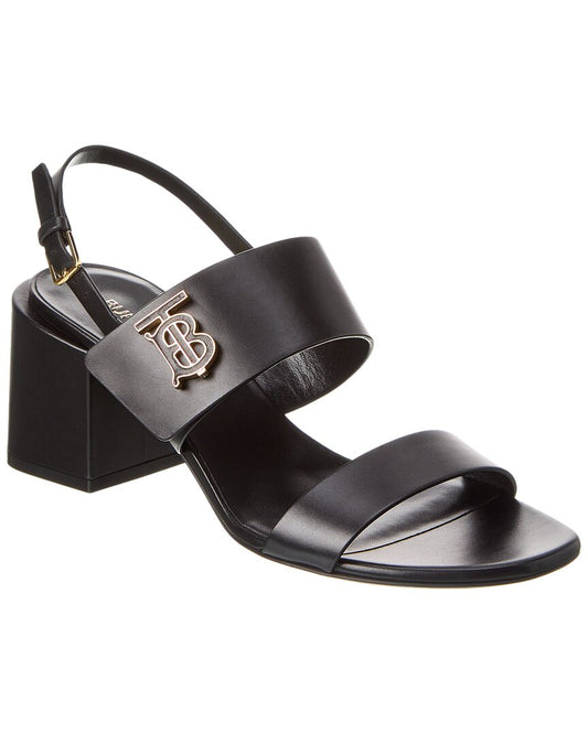 Burberry Motif Monogram Leather Sandal Black