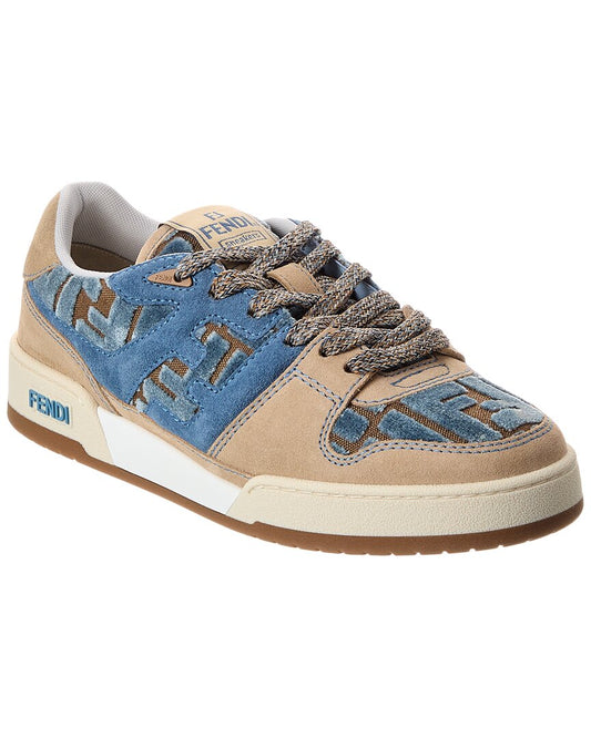 Fendi Match Ff Jacquard Velvet & Suede Sneaker Multi