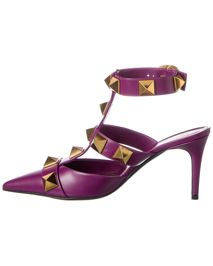 Valentino Roman Stud 80 Leather Ankle Strap Pump