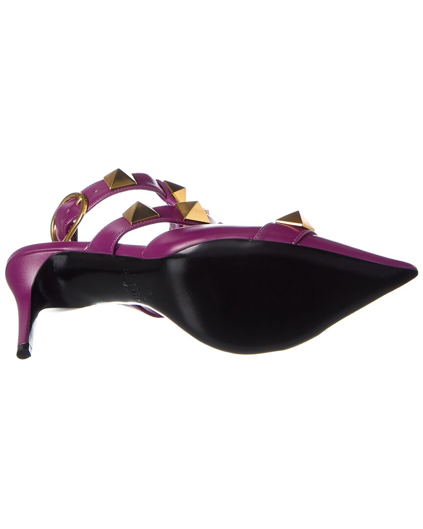 Valentino Roman Stud 80 Leather Ankle Strap Pump