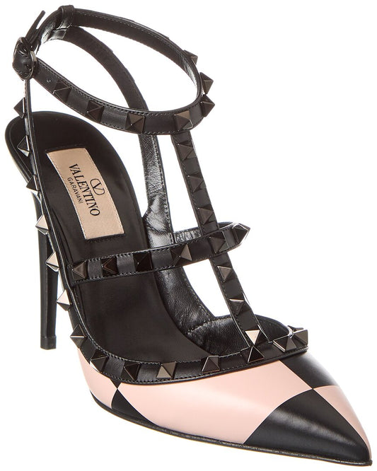 Valentino Rockstud Caged 100 Leather Pump Black