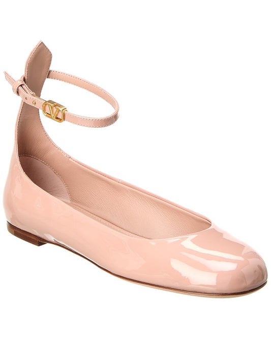 Valentino Tan Go Patent Flat Pink