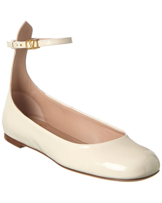Valentino Tan Go Patent Flat White
