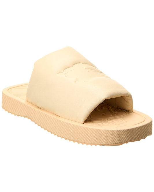 Burberry Ekd Slab Leather Slide Yellow