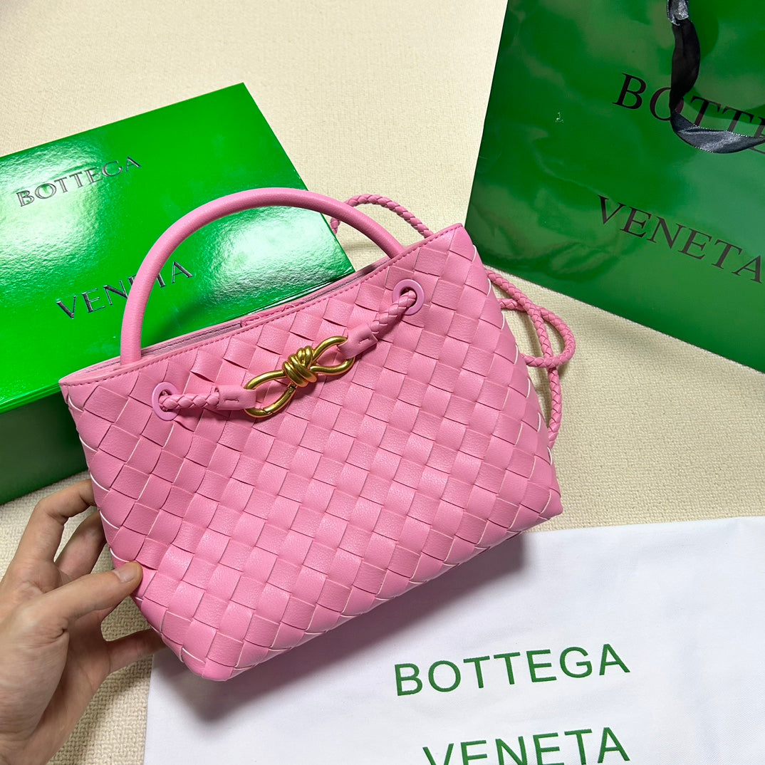 Bottega Veneta BV SMALL ANDIAMO 25CM PINK LAMBSKIN
