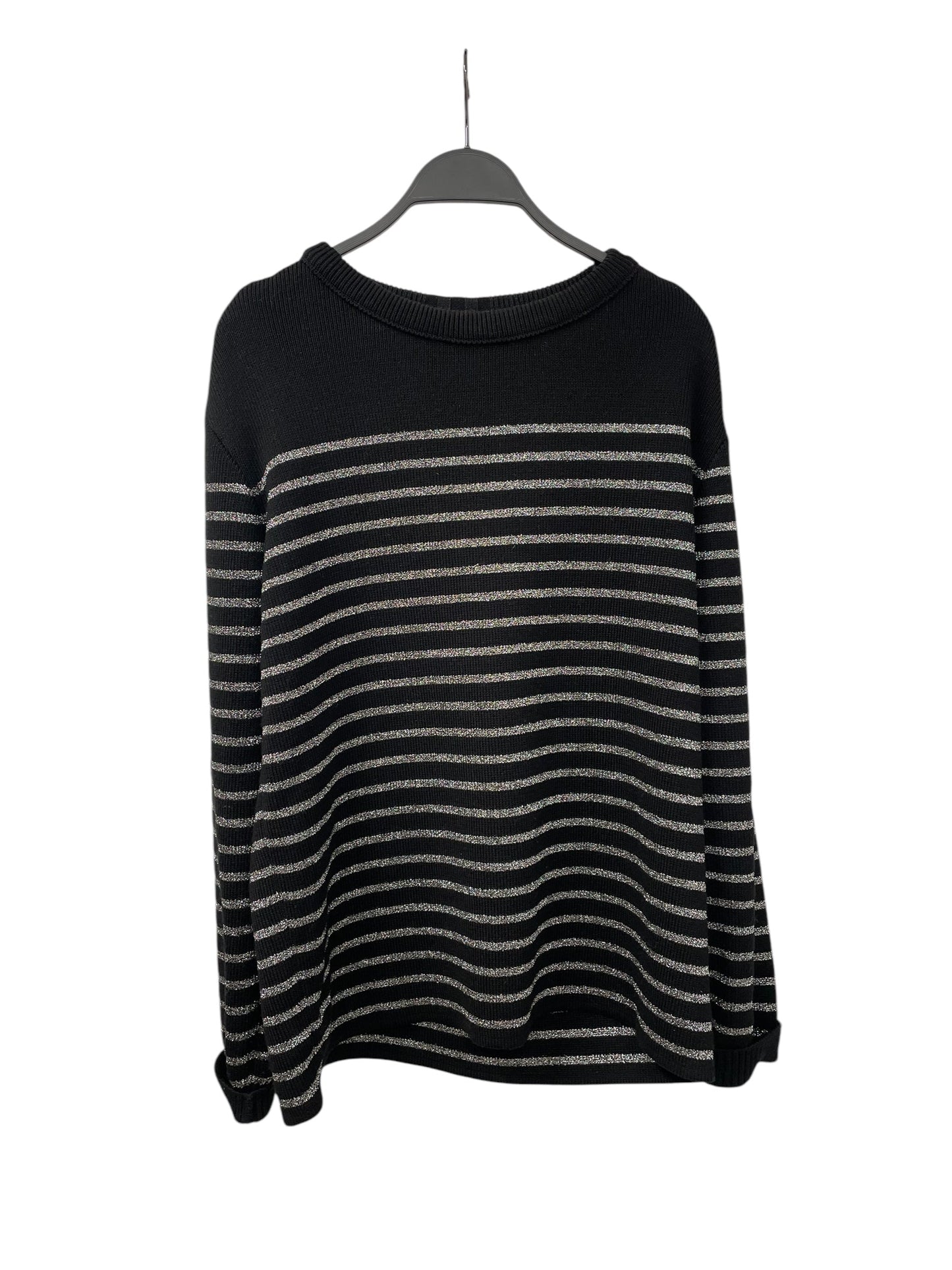 SAINT LAURENT/Sweater/XXL/Stripe/Cotton/SILVER STRIPE