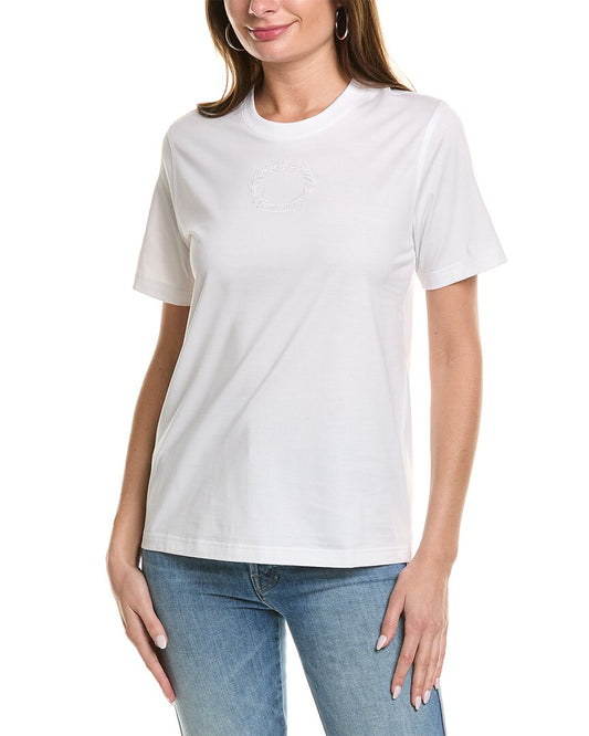 Burberry Embroidered Oak Leaf Crest T-Shirt White