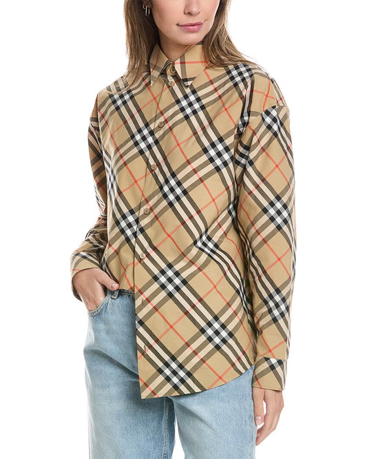 Burberry Check Pattern Shirt Brown Multi