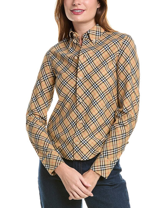 Burberry Check Shirt Brown Multi