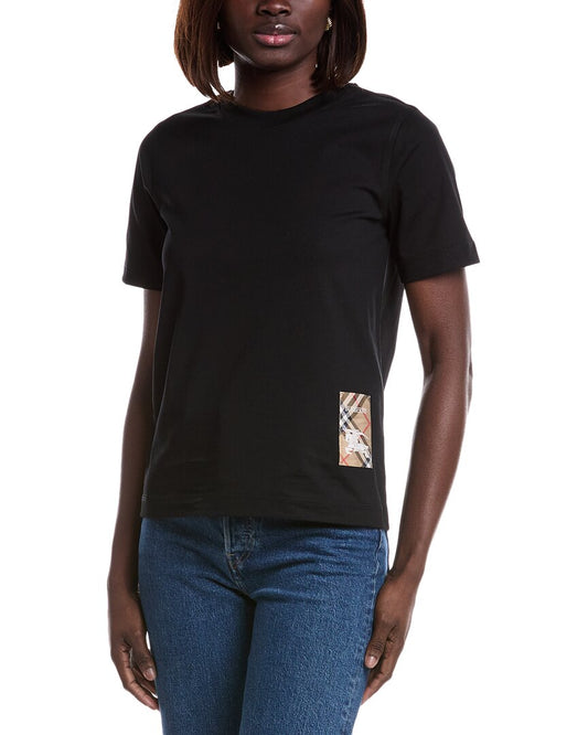 Burberry Check Patch T-Shirt Black