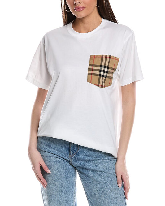 Burberry Check Pocket T-Shirt White