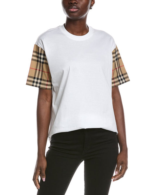 Burberry Vintage Check Detail T-Shirt White