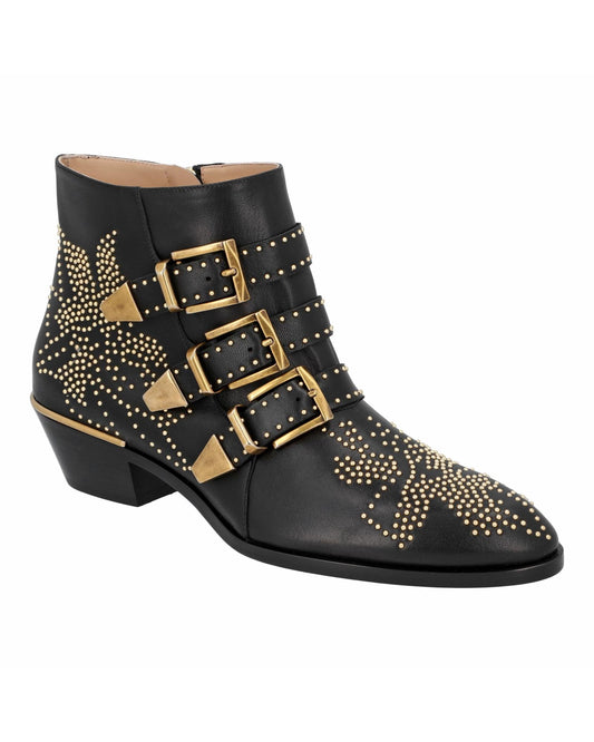 Chloe Sonnie Studded Ankle Boots Women Black 10 Black