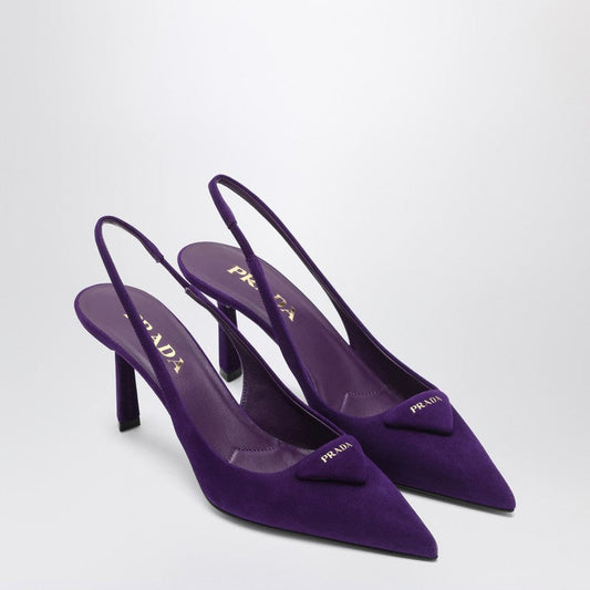 Prada Purple Suede Slingback Pumps Women