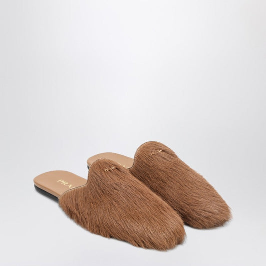 Prada Sandy Hairy-Effect Sabot Women