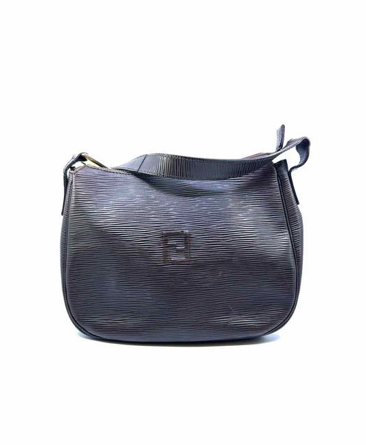 FENDI Brown Leather Solid Epi Handbag