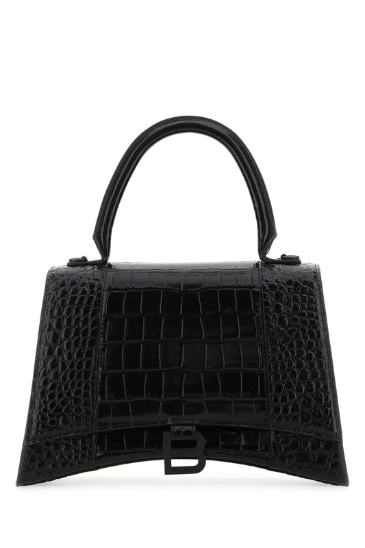 Balenciaga Women Black Leather Hourglass Handbag