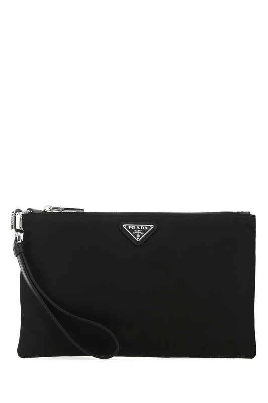 Prada Men Black Re-Nylon Clutch