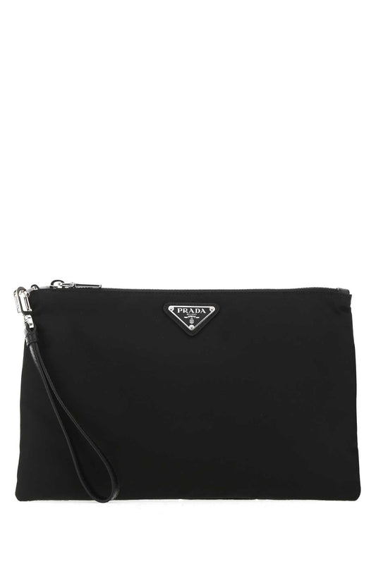 Prada Men Black Re-Nylon Clutch