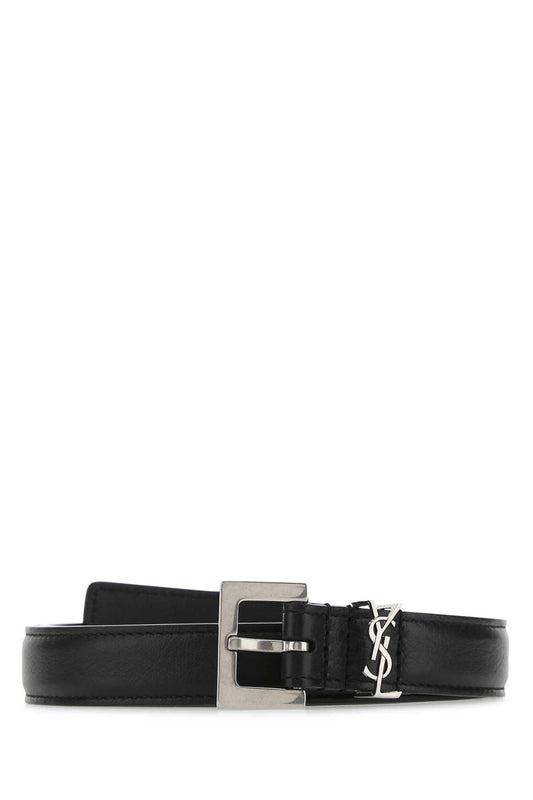Saint Laurent Women Black Leather Belt