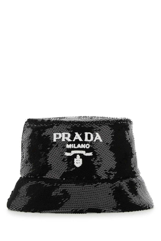 Prada Women Black Sequins Bucket Hat