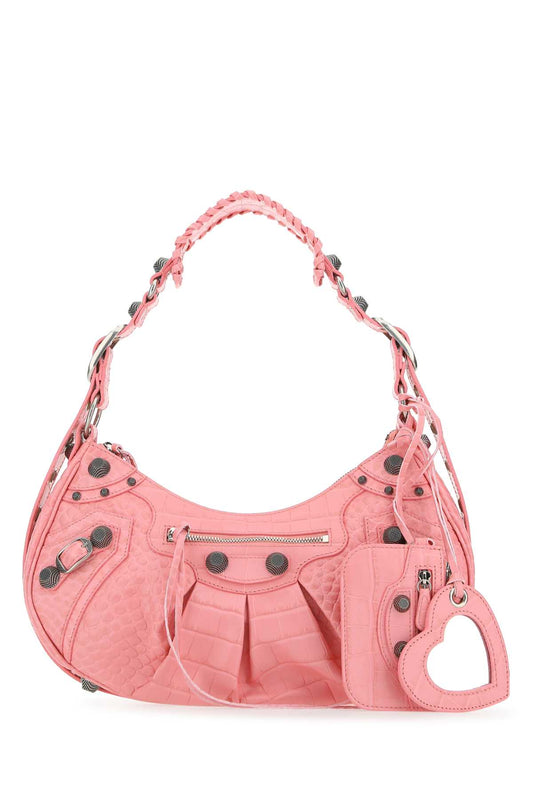 Balenciaga Women Pink Leather Le Cagole S Shoulder Bag