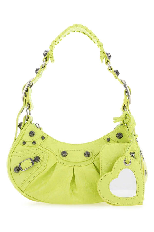 Balenciaga Women Yellow Nappa Leather Le Cagole Xs Shoulder Bag