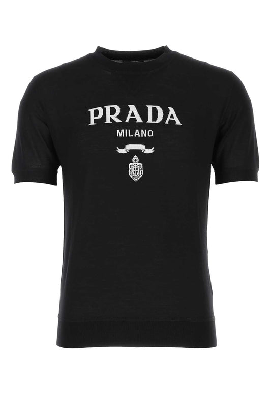 Prada Men Black Wool T-Shirt