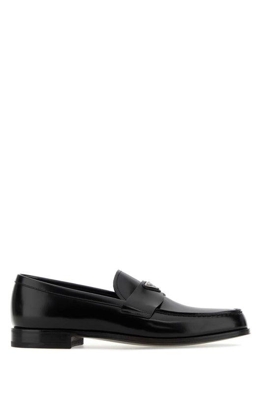 Prada Men Black Leather Loafers