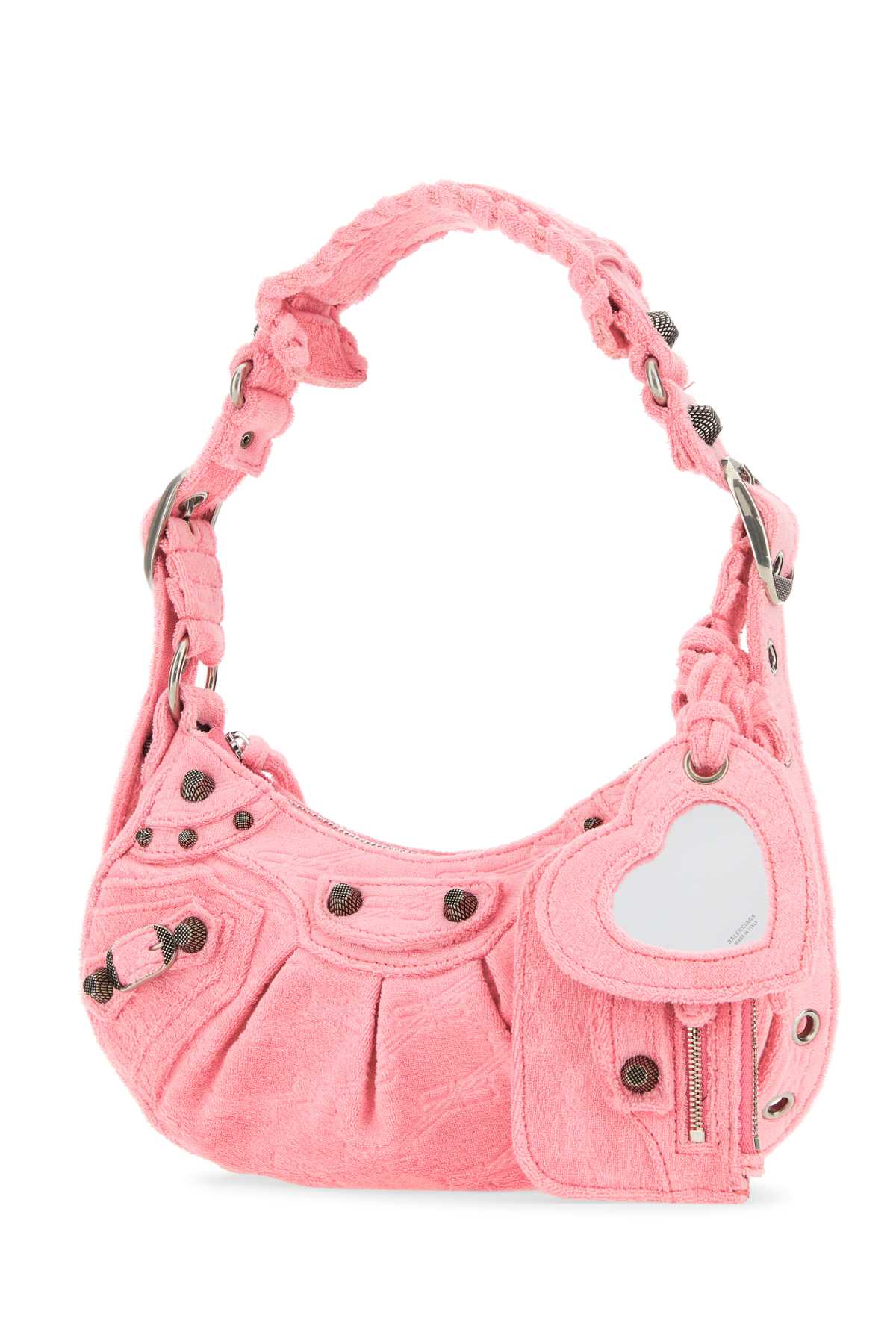 Balenciaga Women Pink Terry Fabric Le Cagole Xs Shoulder Bag
