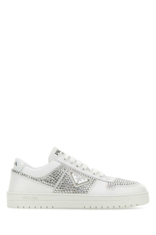 Prada Women White Leather Sneakers