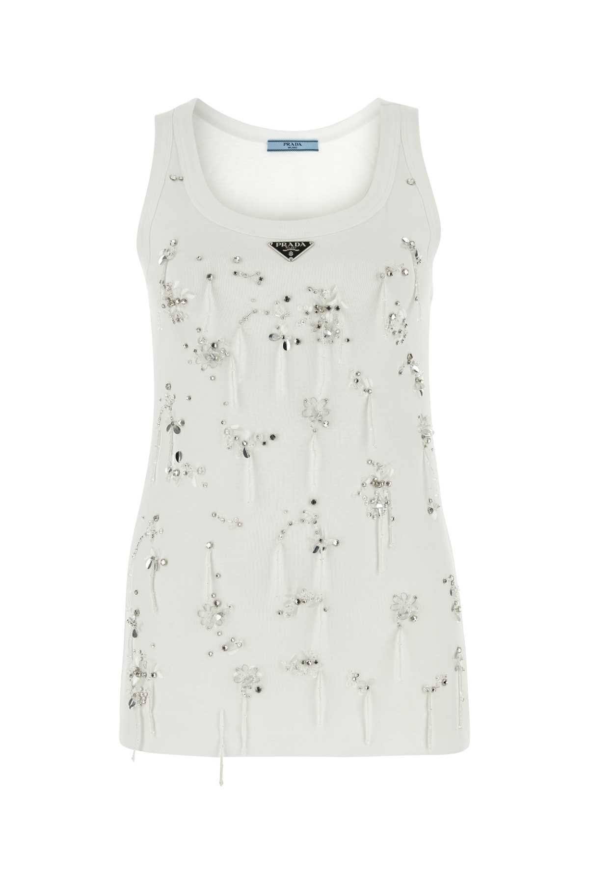 Prada Women White Cotton Tank Top