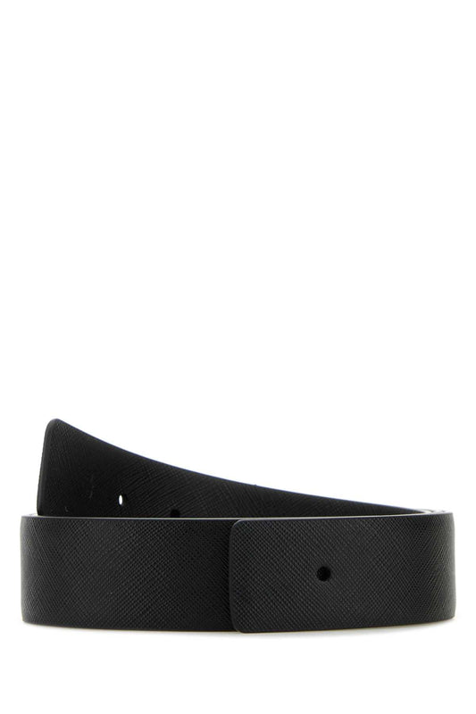 Prada Men Black Leather Belt