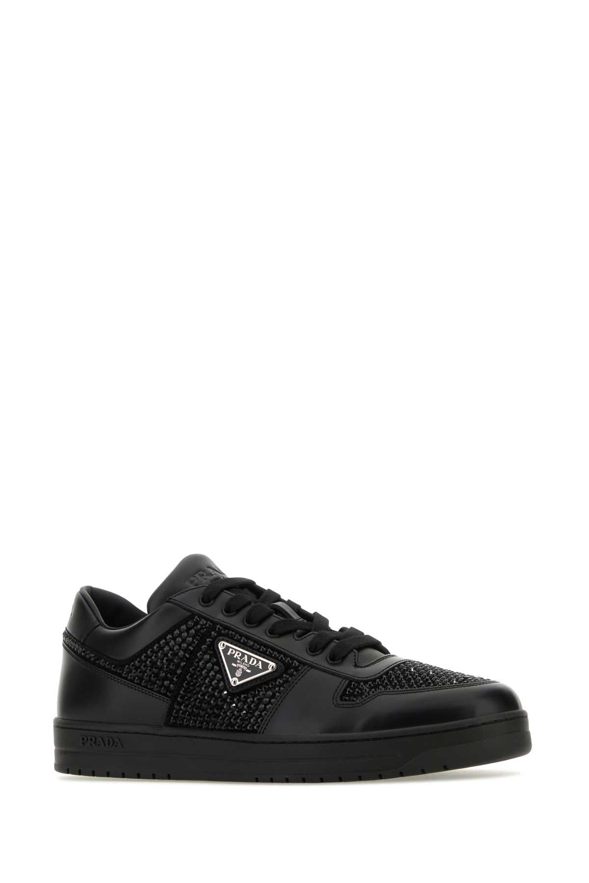 Prada Men Black Leather Sneakers