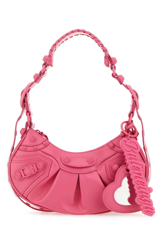 Balenciaga Women Fuchsia Leather Le Cagole Xs Shoulder Bag
