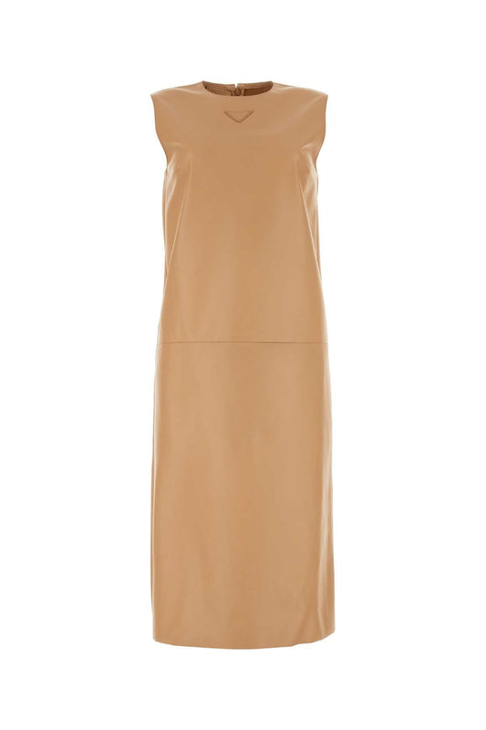 Prada Women Skin Pink Nappa Leather Dress