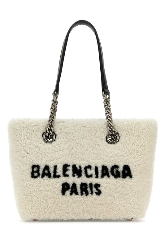 Balenciaga Women White Shearling Duty Free S Handbag