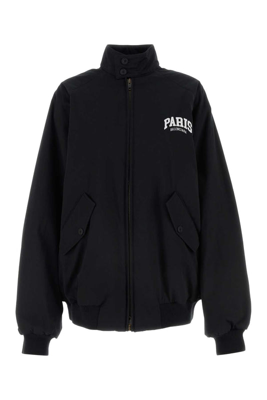 Balenciaga Women Black Cotton Oversize Jacket